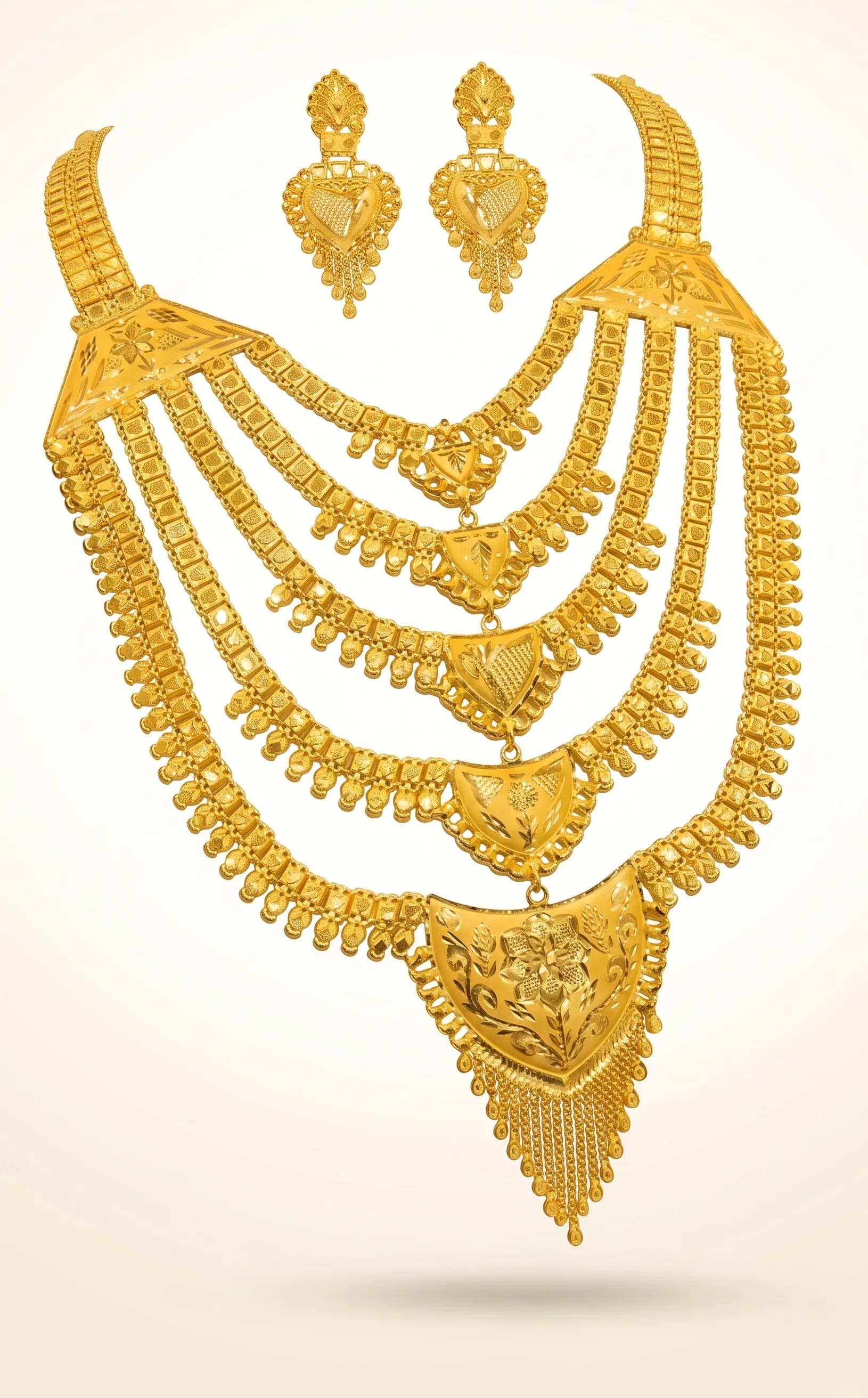 Layered 22K gold bridal necklace — Al Mojah Jewellery, Dubai Al Satwa